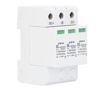 DC 1000V 40KA Protector Arrester, PV DC Protective Device with Visual Window and Overcurrent Protection, IP20 Rated for Photovoltaic Power Systems, Fireproof (3P)