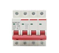 DC 1000V 4P Solar Circuit Breaker Overload Protection Switch 6A 10A 16A 20A 25A 32A 40A 50A 63A Photovoltaic PV System MCB(63A)