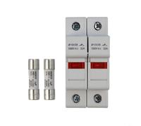 DC 1000V For Solar Fuse Holder With LED Indicator, 2 Pole Design Compatible With 10x38mm Fuses Rated 8A 10A 12A, Suitable For Photovoltaic Panel Protection(10A)