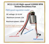 DC 12-12.6V violent blowing 160W fan 120000 rpm high-speed brushless electronic starter ICXLPMC(Resistance speed)