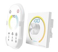 DC 12 V Dimmer Switch PWM, LED Dimmer Switch with Digital Display, 5 A Flush-Mounted Dimmer with Two-Way Remote Control for Motorhome, Boat, Truck, Caravan, Trailer Light and DC 12 V Dimmable LED Lamp