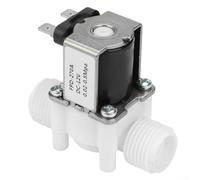 DC 12V 1/2" Normally Closed Plastic Electric Solenoid Valve for Air, Water & Pneumatic Systems - Magnetic Controller Switch, 0.02-0.8 MPa, 6.5 x 3.3 x 5.5 cm