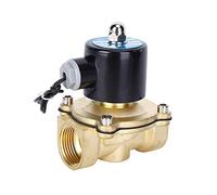 DC 12V 1 Inch Brass 2 - Way 2 - Position Electric Solenoid Valve, Normally Closed Magnetic Air Valve with Diaphragm Seal, for Air Water Oil Control in Horizontal