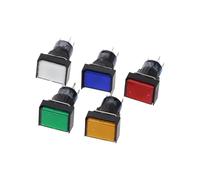 DC 12V 16mm Push Button Self-Lock Momentary/Latching Switch Rectangle LED Light DC24V AC110V AC220V IDGTTLDF(Blue,MOMENTARY_DC12V)