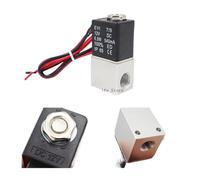 DC 12V 24V 110V 220V Solenoid Valve 1/4" 1/8" 2 Way Normally Closed Direct-Acting Pneumatic Valves for Water Air Gas Hot(1/4",110V)