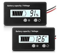 DC 12V 24V 36V 48V 60V 72V 84V Golf Cart Battery Meter with Alarm, Front Setting and Switch Key Battery Capacity Voltage Indicator Gauge Acid and Lithium ion Indicator(White)