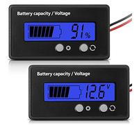 DC 12V 24V 36V 48V 60V 72V 84V Golf Cart Battery Meter with Alarm, Front Setting and Switch Key Battery Capacity Voltage Indicator Gauge Acid and Lithium ion Indicator(Blue)
