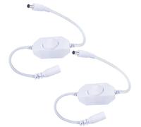 DC 12V-24V 3A LED Strip Dimmer Switch - PWM Controller for Tape and Ribbon Cord - Elegant Rotary Dimmer With 5.5mm x 2.1mm DC Jack for Lighting (White 2Pcs)