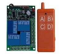 DC 12V 24V 4CH Rf Remote Control Switch Wireless Relay Receiver Controller Usb Rechargeable For Garage Door LED Bulb Stable Signal, Rapid Response(DC24V)