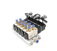 DC 12V 24V 5 Pneumatic Solenoid Valve 4V110-06 Muffler 4mm 6mm 8mm 10mm 12mm Quick Fitting Base Set AC 110v 220v 4V110 06(6mm Fittings,DC12V)