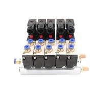 DC 12V 24V 5 Pneumatic Solenoid Valve 4V210-08 4mm 6mm 8mm 10mm 12mm Fitting Base Set 110v 220v 4V210 08(6mm Fittings,DC12V)