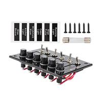 DC 12V 24V 6 Gang ON OFF Toggle Switch Panel Heavy Duty Aluminum Alloy 6 Switches Control Panel for Marine Boat Caravan RV Cars and Buses