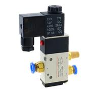 DC 12V 24V AC 110V 220V 3V210-08 2 Position 3 Port 1/4" Pneumatic Control Valve Solenoid Valves(3V210-08,DC12V)