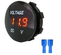 DC 12V 24V Digital LED Voltmeter Meter with Waterproof Design for Use in Boats, Cars, Motorcycles, and tional Vehicles (Orange)