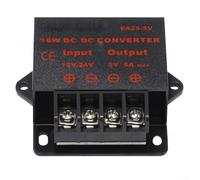 DC 12V/24V to 5V Converter Regulator Module| 3A-15A Step-Down Power Supply with Overvoltage Protection for Automotive LED Railway Signaling Systems (Black)(15A)