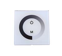 DC 12V-24V Wall-Mounted Touch Panel Controller Brightness Adjustable Dimmer for Single Color LED Light Strip(White)
