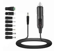 DC 12V 2A Car Charger, Car Cigarette Lighter Plug Cable, Universal Auto Power Supply Cord 5.5x2.1mm with 8 Connector for DVD CD Player GPS Bluetooth Speakers Breast Pump Label Maker Camera Router