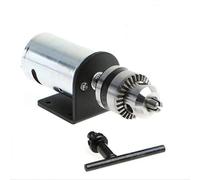 DC 12V-36V Lathe Press 555 Motor Miniature Hand Drill Chuck Set for DIY Woodworking Silver Metal