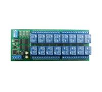 DC 12V DIN35 C45 rail box 16 channels RS485 relay module Modbus RTU UART control switch board for PLC PTZ camera motor LED(Only Board)