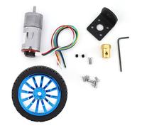 DC 12V DIY Encoder Gear Motor with Mounting Bracket 65mm Magnetic Engine Wheel Kit Micro Speed Reduction Motor Full Metal for Smart Car Robot Model DIY(500RPM)