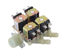 DC 12V DN20 G3/4" Normally Closed Electromagnetic Valve, 1 in 4 Out Plastic Solenoid Water Drain Valve with Brass Components for Irrigation and Fluid Control Systems