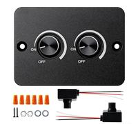 DC 12V Double LED Dimmer Switch with USB Fast Charging Memory Function Aluminum Control for Vehicles Caravans Trucks Adjustable Brightness 1-100%