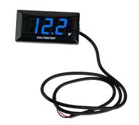 DC 12V LED Digital Voltmeter for Automotive, Motorcycle & Caravan - 3-Digit Red/Blue/White/Green Display, 8-16V Range, ±0.2% Accuracy, ABS Housing, 90 cm Cable(White)