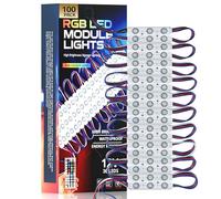 DC 12V LED Modules SMD Injection Light Waterproof LED Strip Sign Backlight for Advertising Letter Sign, Decorative Lighting with Tape Adhesive for Indoor Outdoor Use (RGB, 100 Pack)