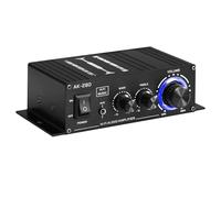 DC 12V Mini 2-Channel HIFI Stereo Audio Digital Power Amplifier Treble Bass Control Low Distortion for Car Boat Speakers