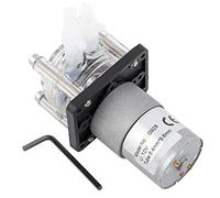 DC 12V Peristaltic Pump Large Flow Dosing Vacuum Strong Suction Pump with Low Noise Motor for Laboratory Industrial Use Stainless Steel Screws and Transparent Silicone Tube