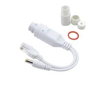 DC 12V POE Splitter with RJ45 DC Connectors Waterproof Cover Kit Support Power Supply for Wireless APs Web Cameras
