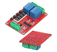 DC 12V Programmable Time Delay Relay Module, On and Off 0.1s to 270h Timer with Segment LED Display, 2-Channel Timer Switch Self Lock Cycle Delay Controller Board for S (5V)