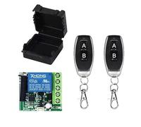 DC 12V Remote Control Switch 433Mhz RF Wireless Relay Receiver Remote Control Light Switch Module Garage Door Remote for Motor, Light, Gate door, DIY Wireless Controller(1 Recever and 2 Transmitter)