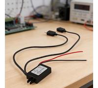 DC 12V to 5V 3A Power Adapter Dual USB Charging Module Step Down Converter for Motorcycle RV Solar System IP68 Rated Black