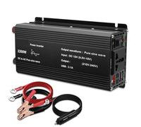 DC 12V To AC Pure Sine Wave Inverter 1000W/1500W/2200W/2600W/3000W LED Voltmeter Converter Transformer Universal(2200W,12V 60Hz)