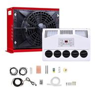 DC 12V Universal Air Conditioner, 11000 BTU Split RV Truck Air Conditioner, Rv Rooftop Ac Unit, Low Noise, for Caravan Heavy Trucks Commercial Vehicles Trailers(Red)