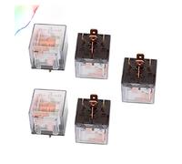 DC 24V 12V 100A 5 Pins Clear Shell Green Light Car Automotive Relay 5pcs(DC 12V)