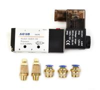 DC 24V 4V21008 Solenoid Valve Pneumatic 5 Port 2 Position Aluminum Alloy Body with Connector and Exhaust Muffler for Industrial Automation