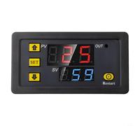 DC 24V Programmable Digital Timer for Relay Module with Dual LED Display (PV/SV), 20A Delay Switch for Light, Water & Engine Control,(24v)