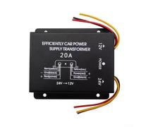 DC 24V to 12V Converter 30 Amp Car Power Adapter for Vehicle Refrigerator LED Lights - Metal Case Step Down Transformer with Short Circuit Safety 4.2cm Thick(20A)
