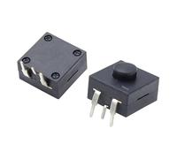 DC 30V 1A 3Pin Black Mini Push Button Switch For Electric Torch 3P Curved 2 On 1 Off Flashlight Switchs 10Pcs