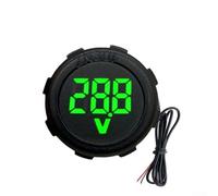 DC 5-100V Round Dual Wire LED Digital Display Waterproof Voltmeter Tester for Automotive, EV, Solar, Industrial Circuits, Red/Green/Blue/Yellow (Blue)