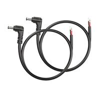 DC 5.5 x 2.1mm 90 Degree Right Angle YACSEJAO Power Cable, 18 AWG, Male Plug to Bare Wire Open End Power Wire Supply Repair Replacement Cable for CCTV Security Camera, LED Strip Light(2PCS)