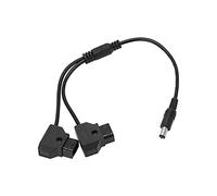 DC 5.5mm x 2.1mm Female to Dual D - TAP Male Power Cable, Low Heat Generation Monitor Power Supply Cable for Fill Light, V - Mount Battery Compatible Power Cord for On - Camera