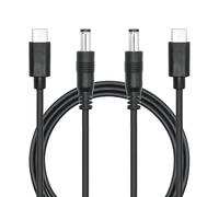 DC 5.5mm x 2.5mm to USB C Power Cord 1M/3FT, DC 5525 Male to USB Type C Male Plug 5V 3A Power Charging Cord Extension Cable, for LED Desk Lamp, Small Fan Etc Other USB Type C Port Device (2Pcs)