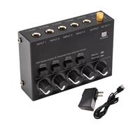 DC 5V Portable Audio Mixer with Stereo & Mono Modes Ultra Low Noise 4 Channel Line Audio Mixer for Home Live Studio