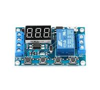 DC 6-30V Support Micro USB 5V LED Display Automation Cycle Delay Timer Control Off Switch Time Relay 6V 9V 12V 24V(Black relay)