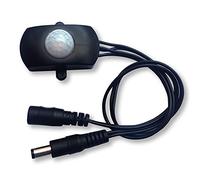 DC 6V 12V-24V 5A PIR Motion Activated Body Sensor Switch with DC Cable for LED Strip Light Camera (Rectangle(Without Light Sensor), Black)