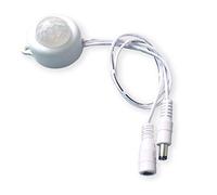 DC 6V 12V-24V 5A PIR Motion Activated Body Sensor Switch with DC Cable for LED Strip Light Camera (Roundness(with Light Sensor), White)