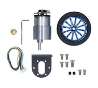 DC 6V Encoder Motor Set Kit with Mounting Bracket, JGB37-520 600RPM, 6mm Shaft for Smart Car Robot DIY, Fully Enclosed Structure with Copper Winding and High Accuracy Shaft for (100RPM)